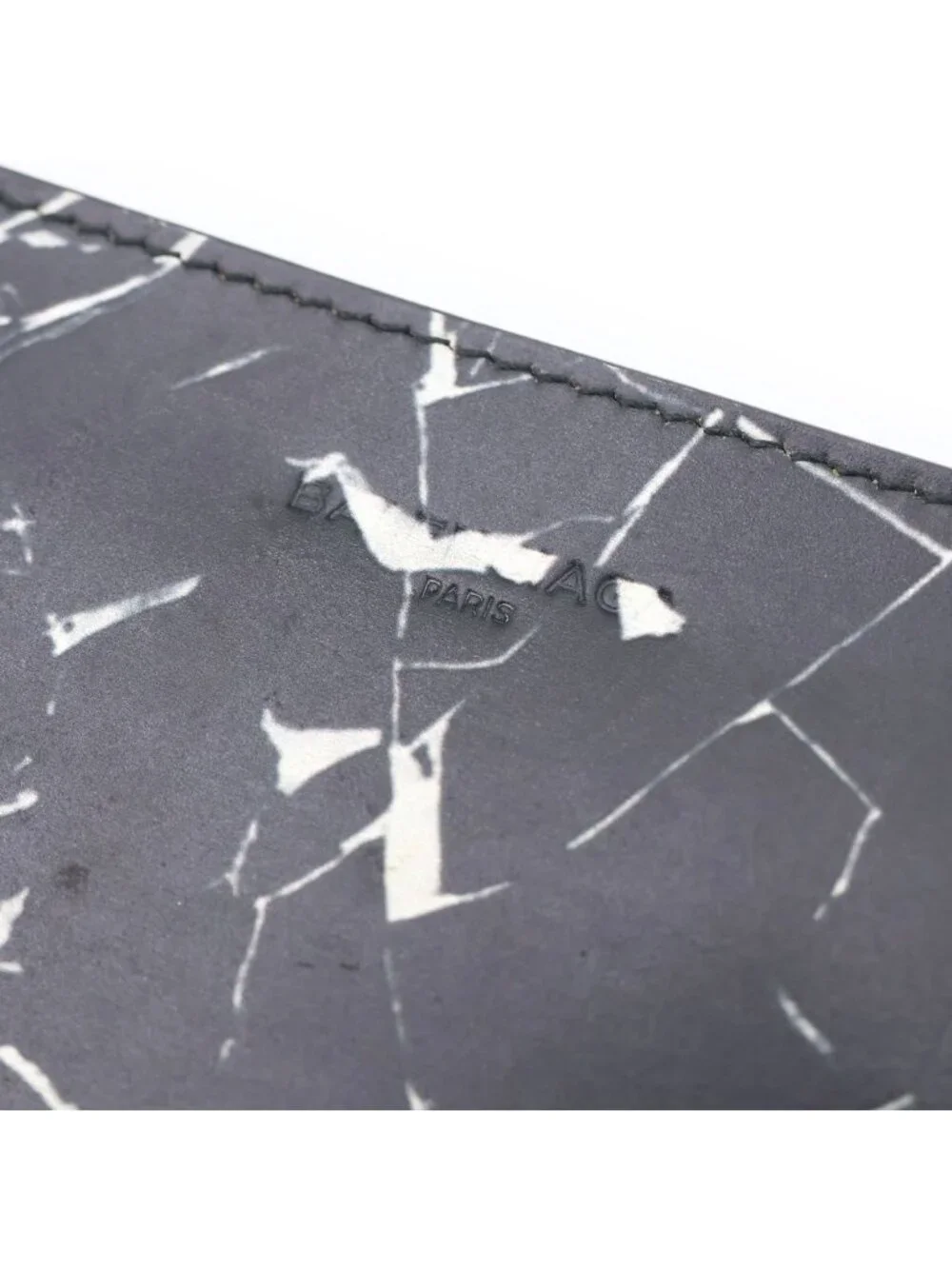 Balenciaga Marble Philias Round Zip Wallet Black